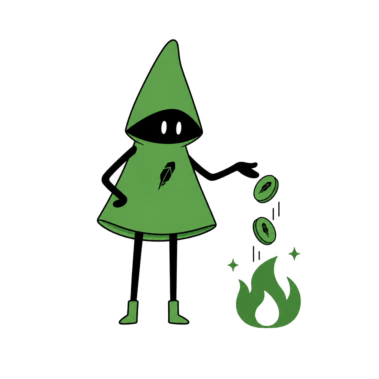 GREEN HOOD feeding the burn
